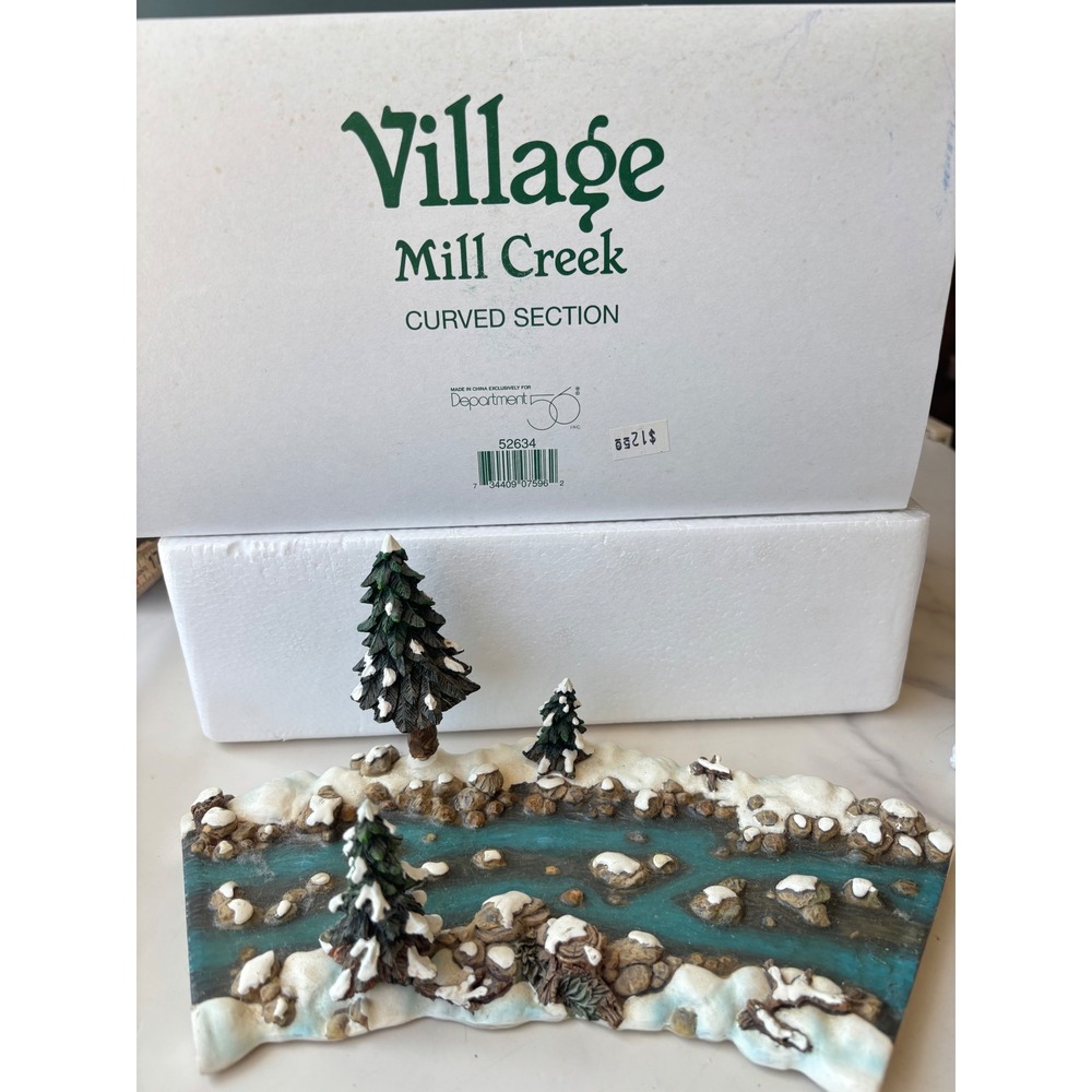 Dept 56 Village Mill Creek Curved Section 52634 Winter Stream Landscape